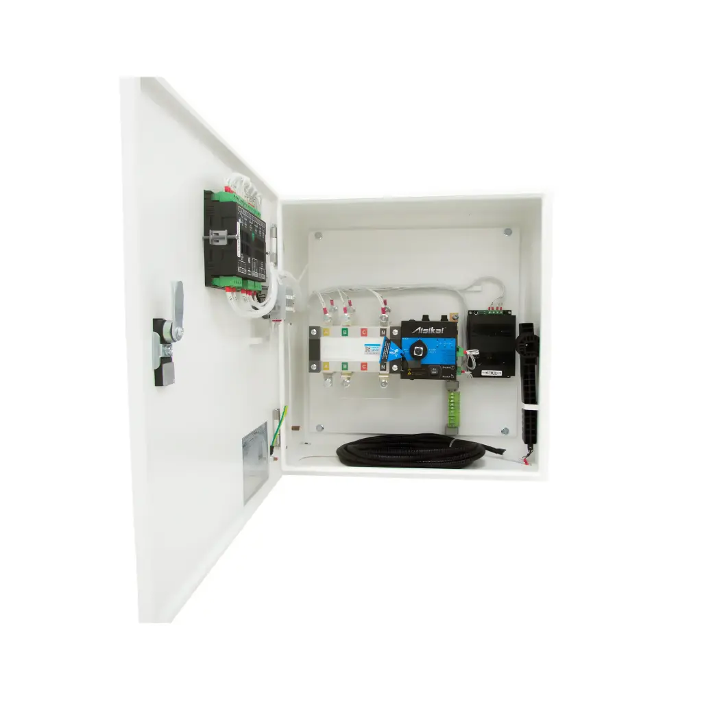 TRANSFERENCIA AUTOMATICA 3P ARMADA CON GABINETE - 160A (PARA CARGA HASTA 58KVA) 127/220V